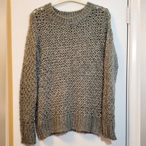 XS Joe Fresh Gray Chunky Loose Knit Crew Neck Sweater